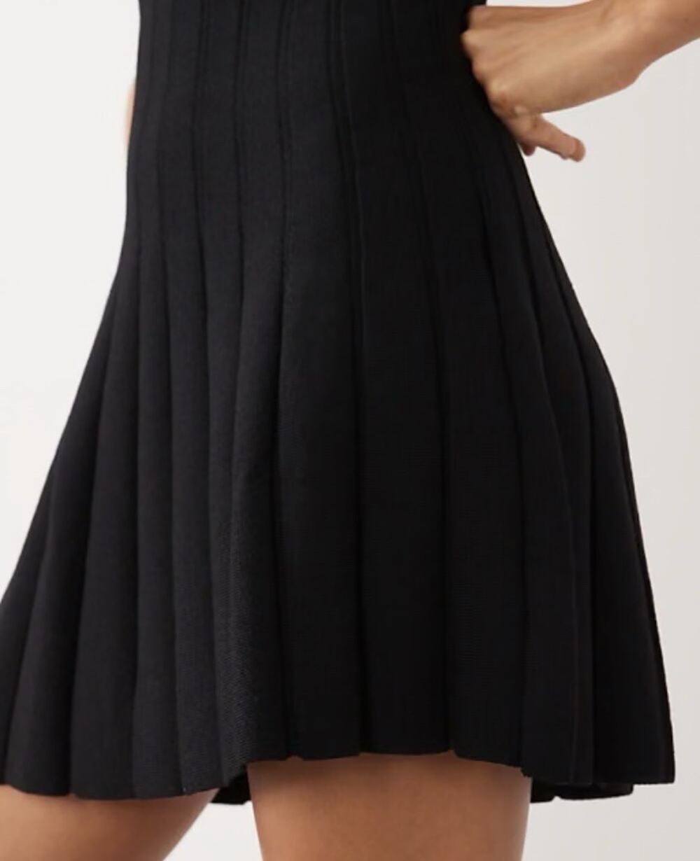 C22 Ascollection Women's Size M Solid Pleated Midi Skirt Black NWT